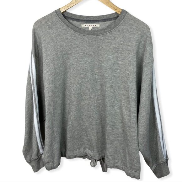 Xirena Champ Grey Sands Sweatshirt Size Large Drawstring Waist Relaxed Fit Boho - Picture 2 of 11